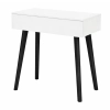 Toaletka / konsola "LENA" biała mat 75cm, bukowe czarne nóżki